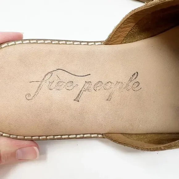 Free People Coronada Suede Slip-on Mules in Cognac Flats Slides Women 41 US 8.5 - Picture 11 of 13